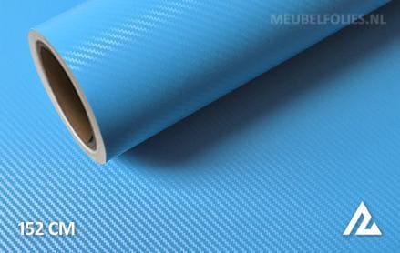 3D carbon babyblauw interieurfolie