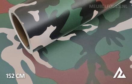 Camouflage groen zwart interieurfolie