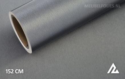 Geborsteld aluminium antraciet interieurfolie