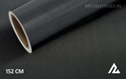 Geborsteld aluminium zwart interieurfolie