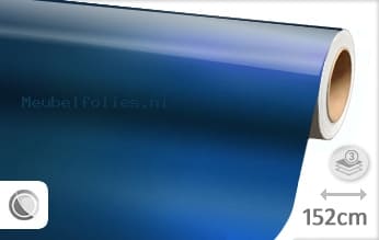 Glans metallic blauw meubelfolie