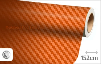 Oranje 3D carbon meubelfolie